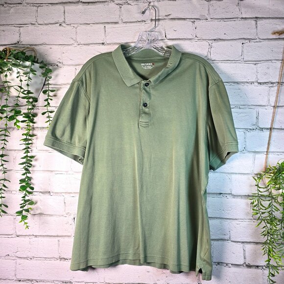 MENS UNTUCK IT ARMY GREEN SHORT SLEEVE POLO SIZE XL EUC - Picture 1 of 6